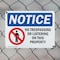 Signmission No Trespassing Or Loitering On This Property OSHA Notice Sign, Plastic, 14in W x 10in L, 2PK OS-2PACK-NS-P-1014-L-16209 - alternate 2